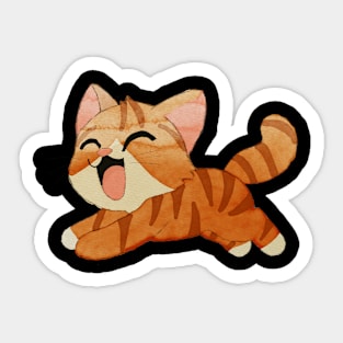 Very happy red cat Sticker